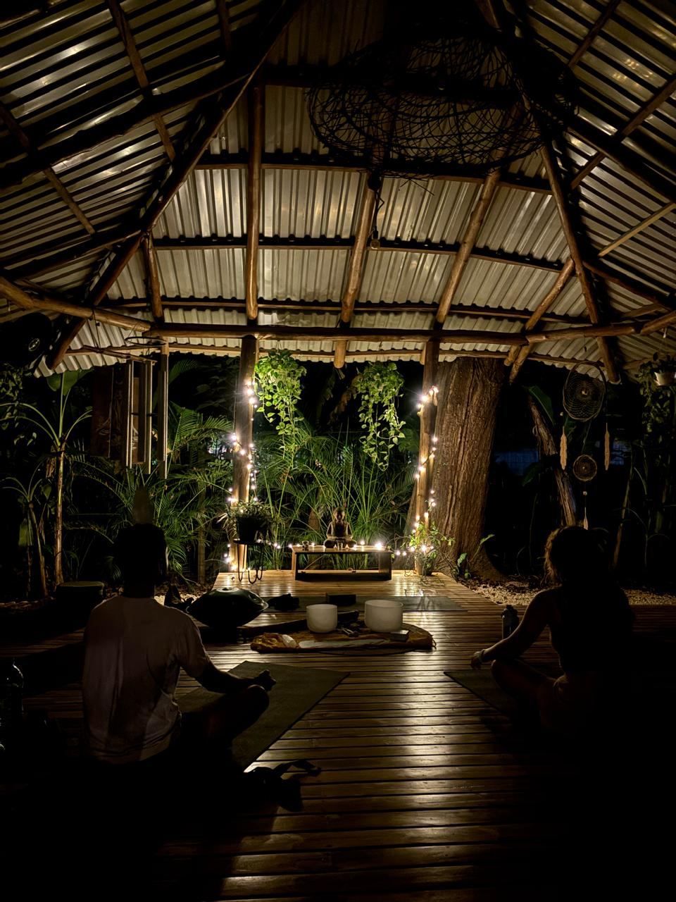 Night sound healing ceremony at Al Deck